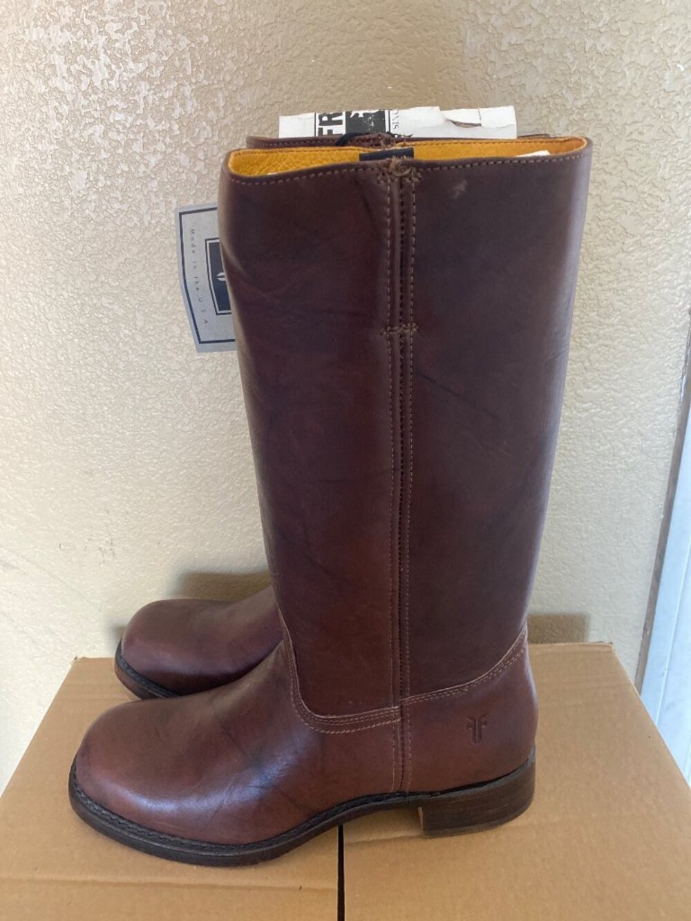 Vintage Frye Campus 14L Boots 87290 Men's 11M Brown Leather Made USA NOS - Picture 3 of 15